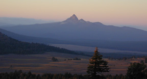 Mt Thielsen and the Pumice Desert as Seen from Rim Drive at Sunset